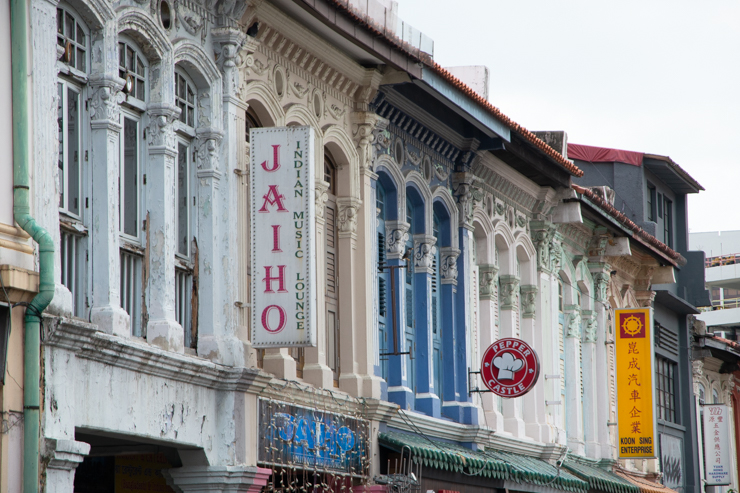 Fachadas del barrio hindú