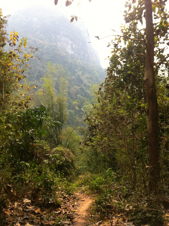 Camino a las cuevas donde la gente se escondía
