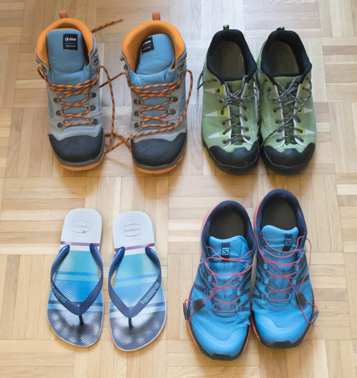 Tipos de zapatos para el camino