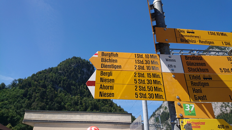 Tiempos estimados hacia Niesen para caminantes suizos