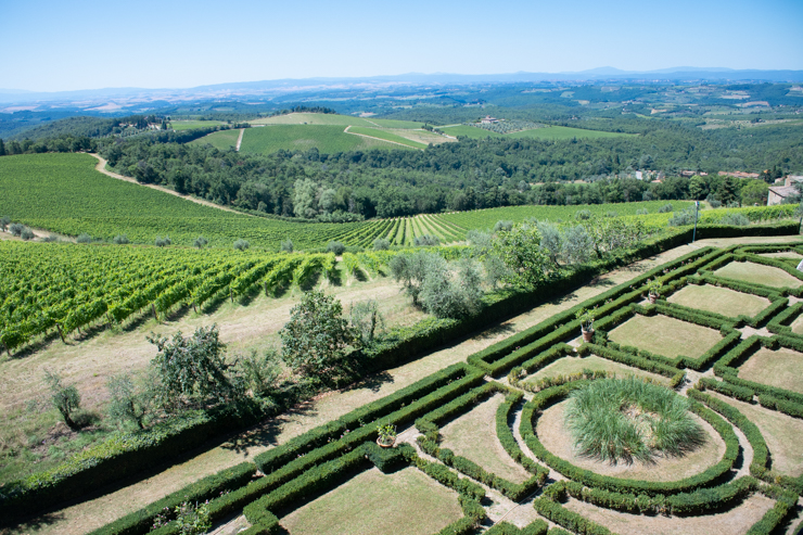 Panorámica de la región de Chianti desde il Castello di Brolio