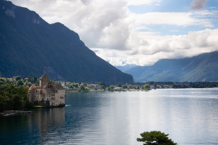Château de Chillon, lago Leman y los alpes